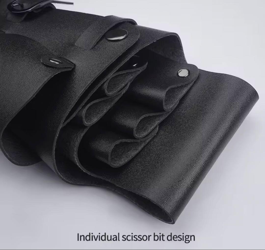 Scissor Case PU Leather Black Hairdresser Trimmer With Belt